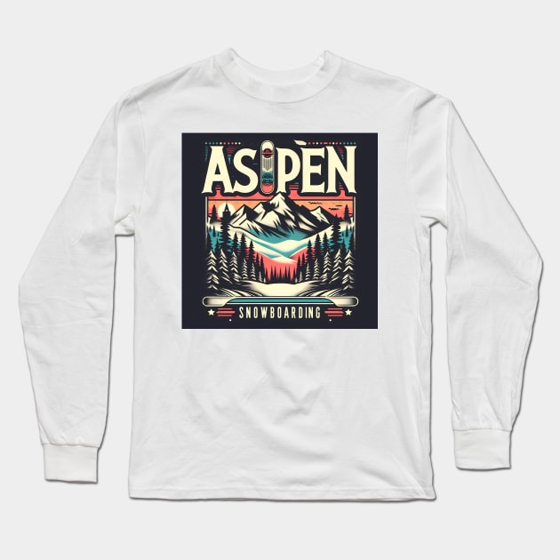 Aspen Ski & Snowboard Long Sleeve T-Shirt by newozzorder